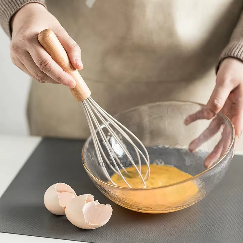 10/13 PCS Silicone Kitchen Cookware High Temperature Resistant Non-Stick Wooden Handle Spatula Baking Tools Cookware Set