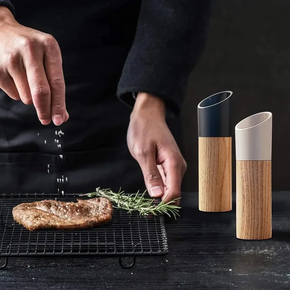 Suitable for Salt and Pepper Grinders, Equipped with High Black and White Salt and Pepper Bottle Sets with Adjustable Devices