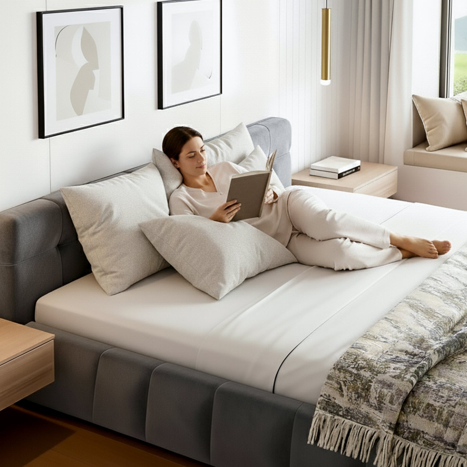 Velour Cosy Queen Bed Frame