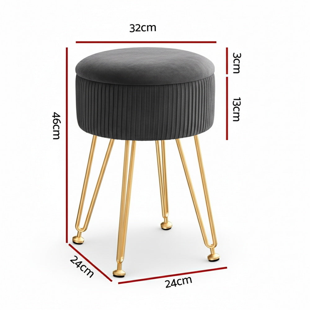 Ebony Circle Ottoman