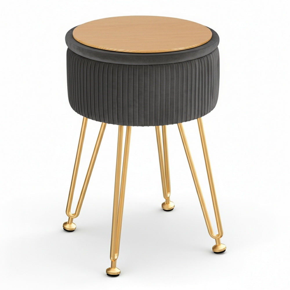 Ebony Circle Ottoman