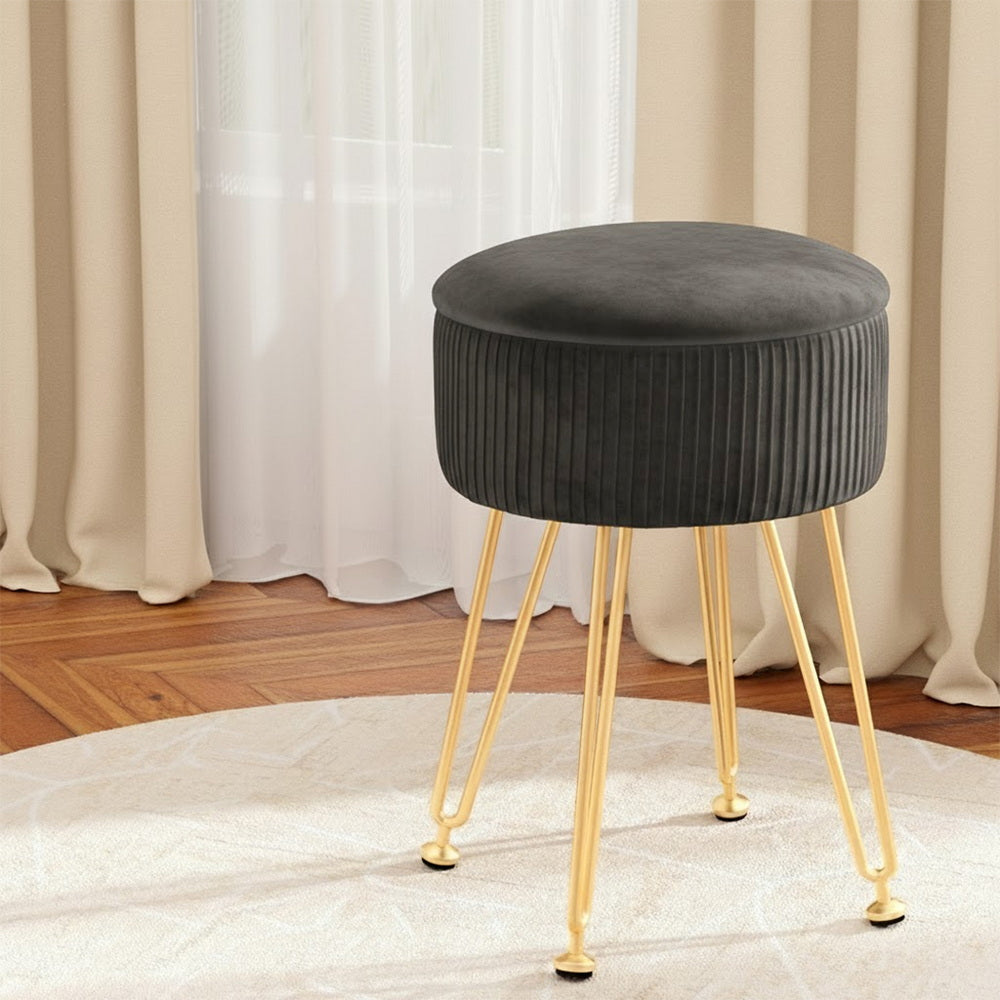 Ebony Circle Ottoman