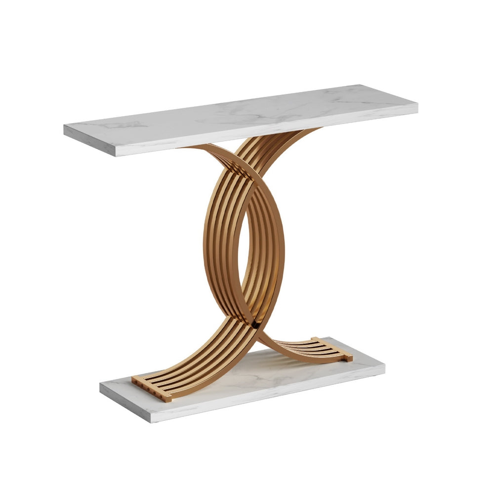 Marble Halo Gold Console