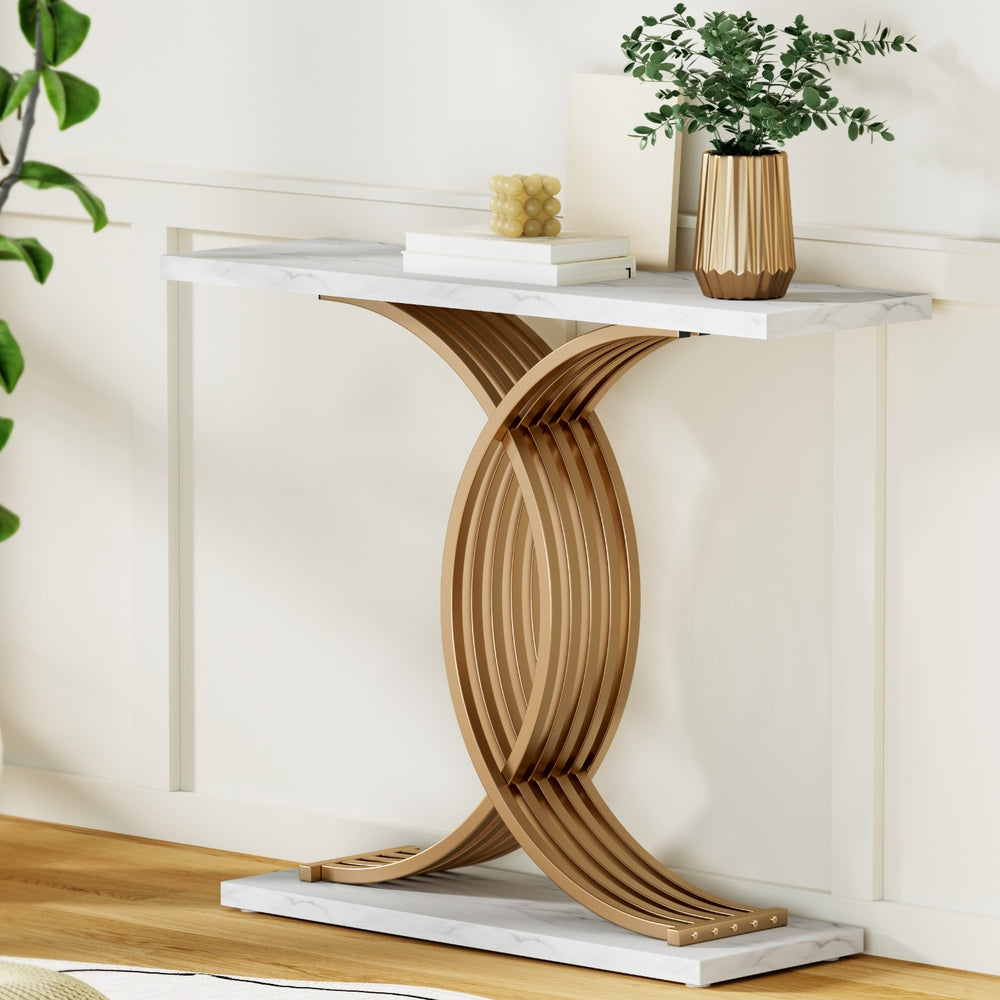 Marble Halo Gold Console