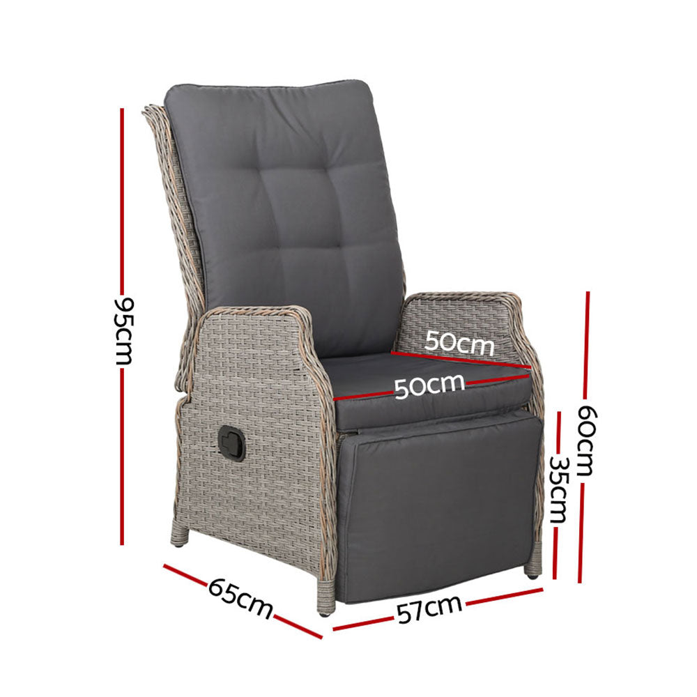Wicker Wave Recliner Lounger