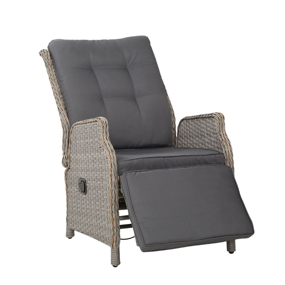 Wicker Wave Recliner Lounger