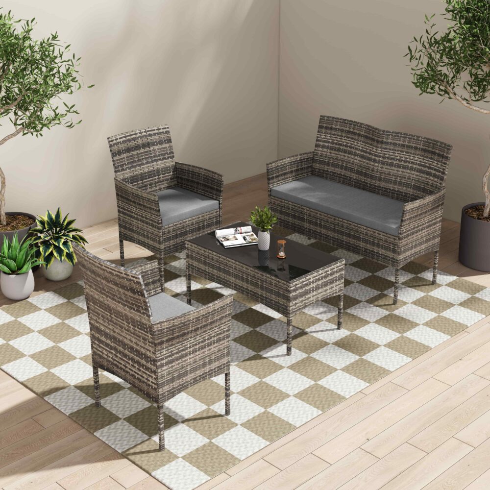 Wicker Haven 4-Seat Lounge Set
