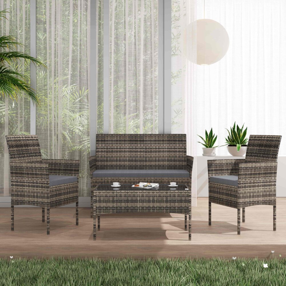Wicker Haven 4-Seat Lounge Set