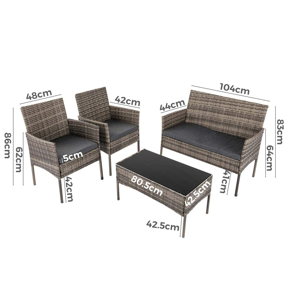 Wicker Haven 4-Seat Lounge Set