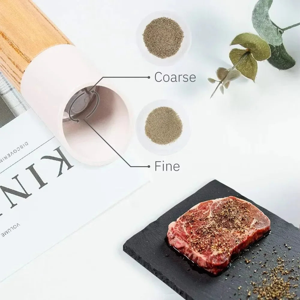 Suitable for Salt and Pepper Grinders, Equipped with High Black and White Salt and Pepper Bottle Sets with Adjustable Devices