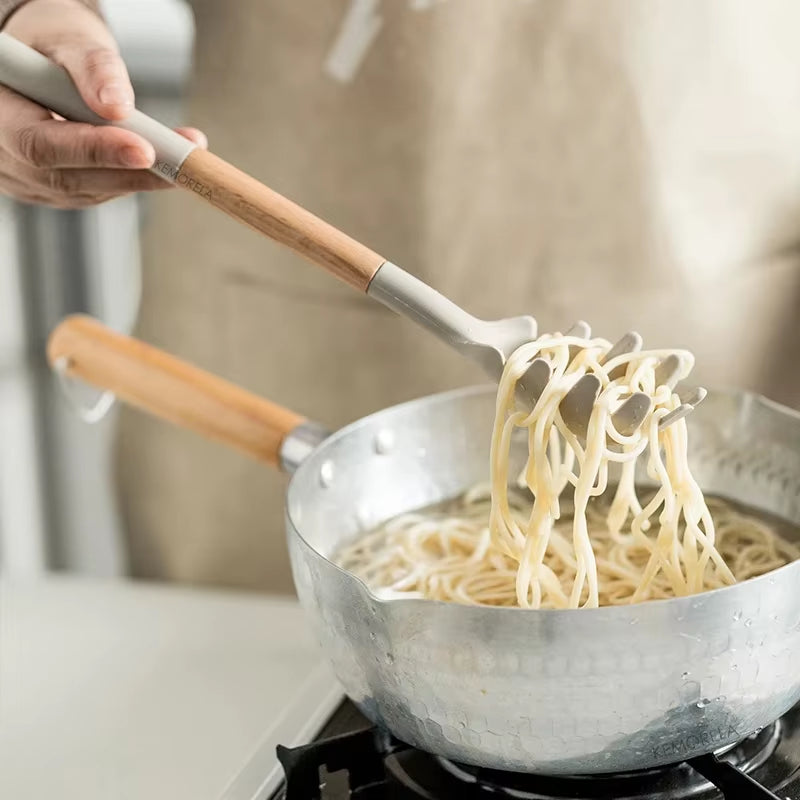 10/13 PCS Silicone Kitchen Cookware High Temperature Resistant Non-Stick Wooden Handle Spatula Baking Tools Cookware Set